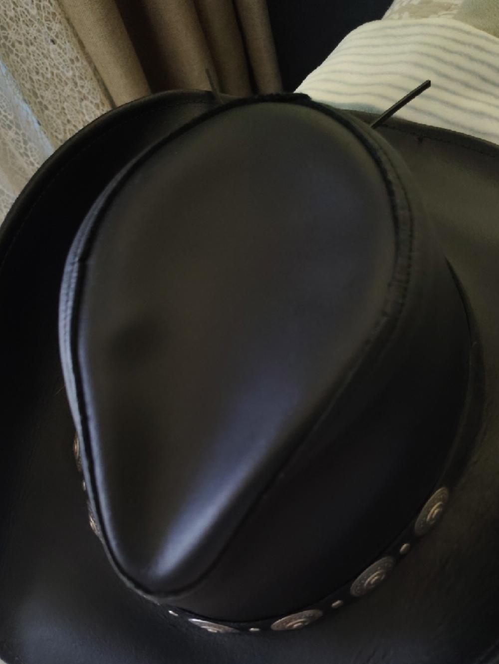 Henschel Hat! Black Genuine Leather Cowboy Hat! - Picture 6 of 6